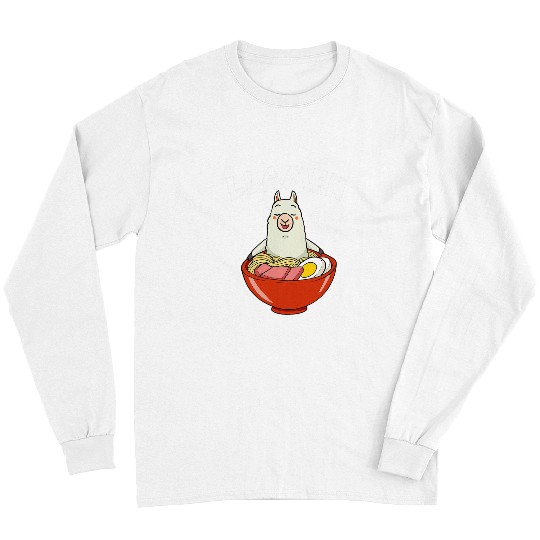 Llama Pet Llamen Cup of ramen llama eating noodles funny novelty Long Sleeves