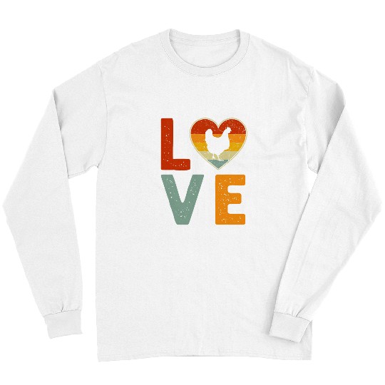 Chicken Pet Retro Style vintages Chicken Graphic Cute Valentines Day Long Sleeves