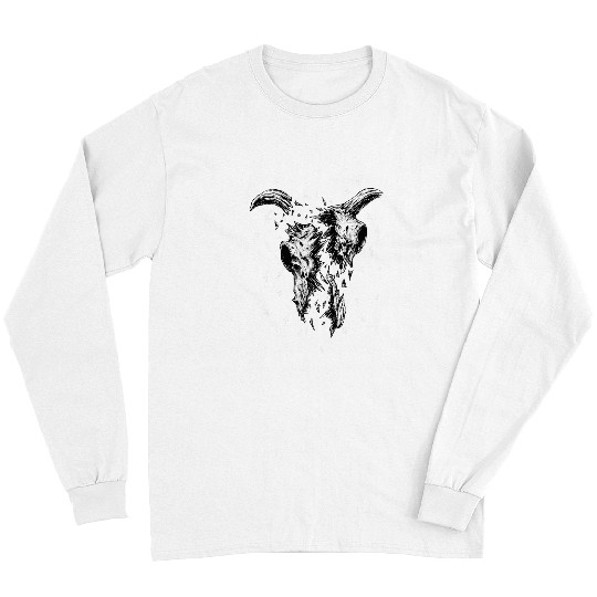 Cow Pet Gothic Crushed Cow Skull Horror Pagan Animal Occult Long Sleeves