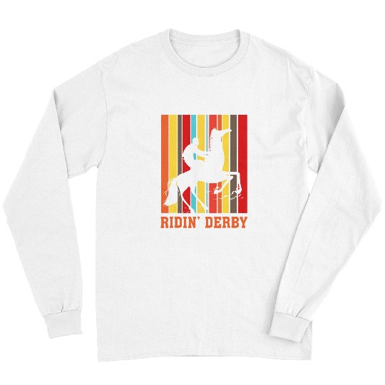 Horse Pet vintages Retro Ridin Derby Horse Racing Long Sleeves