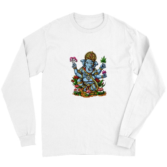 Elephant Mammal Christian Ganesha Hindu Elephant God Hippie Hinduism Deity Long Sleeves