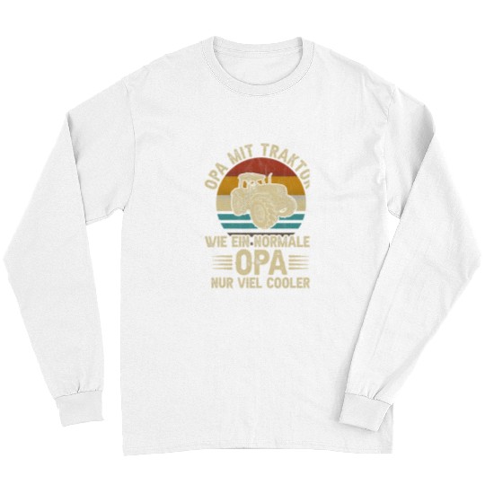 Tractor Fun driving Mens Grandpa with Tractor Cool Grandpa Grandparents Farmer 1 Long Sleeves