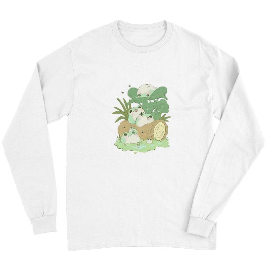 Frog Pet Cottagecore Aesthetic Frog Lying floral Long Sleeves