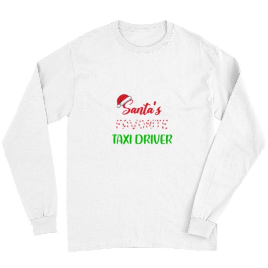 Santas Favorite Taxi driver Gift Funny Chritsmas Pajama Xmas Long Sleeves
