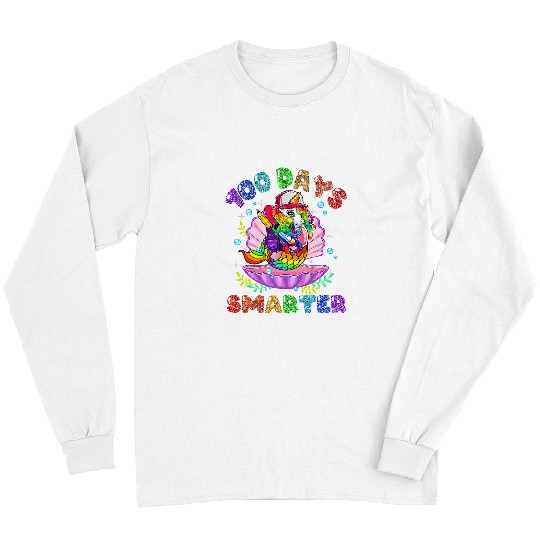 Unicorn Pet Lover Pony 100 Days Smarter 100 Days Of School Mermaid Unicorn Boy Girl Long Sleeves