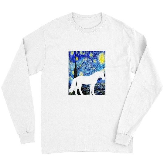 Horse Pet Starry Night Horse Lover Van Gogh Equestrian 1 Long Sleeves