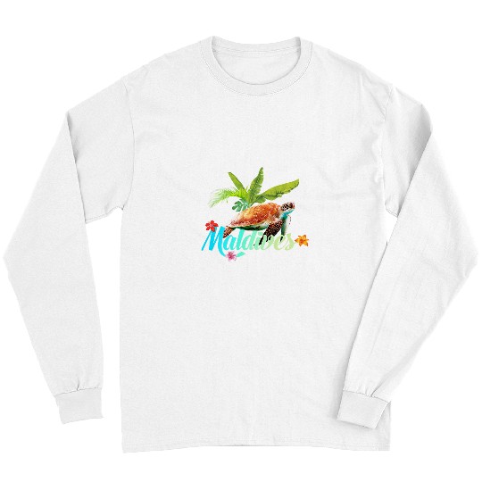 Turtle Pet Maldives Sea Turtle Hibiscus Island Gift Beach Souvenir Palm Long Sleeves