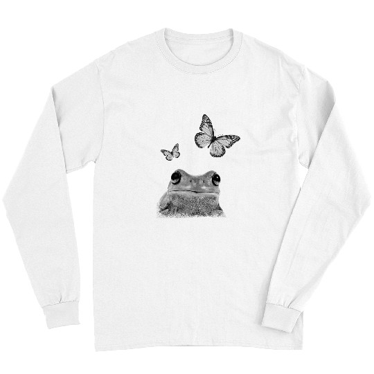 Frog Pet Goblincore Aesthetic Cottagecore Frog Butterfly Long Sleeves