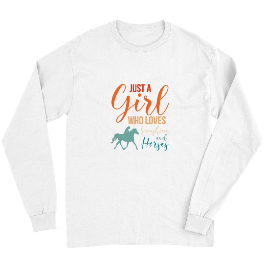 Horse Pet Just Girl Who Loves Rodeo Cowgirl Wild West Ranch Horsewoman Long Sleeves