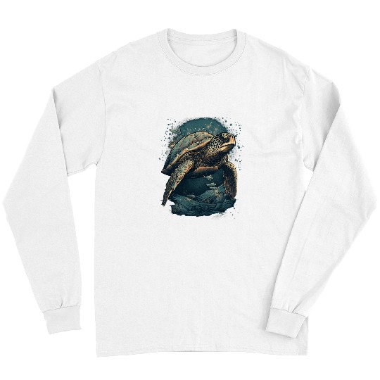 Turtle Pet Deep Blue Sea Under The Sea Turtle Men Women Long Sleeves