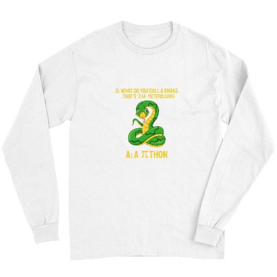 Python Pet Pithon Pi Symbol Funny Math Teacher Pi Day 328 Long Sleeves