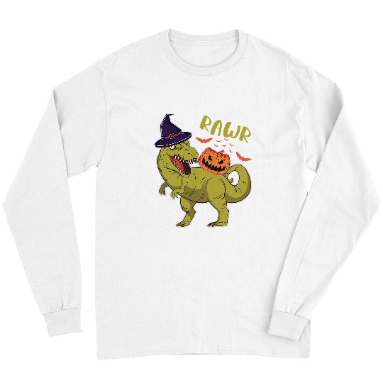Dinosaur Pet Rawr Tyrannosaurus rexs Witch Halloween Dinosaur Lover 8 Long Sleeves
