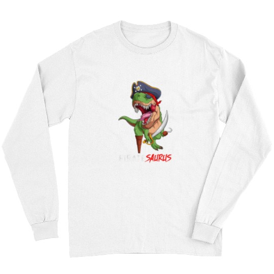 Dinosaur Pet Halloween Dinosaur T rexs Pirate Scary Boys Kids Pirate lover 2 Long Sleeves