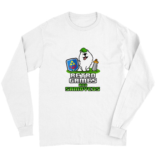 Samoyed Pet Retro Games Samoyed Funny Samoyed for Gamers Long Sleeves