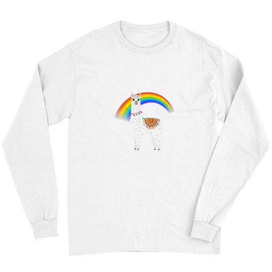 Llama Pet Alpaca Llama LGBTQ Pride Rainbow Long Sleeves