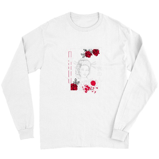 Japanese Aesthetic Vaporwave Sad Eboy Geisha Woman Long Sleeves