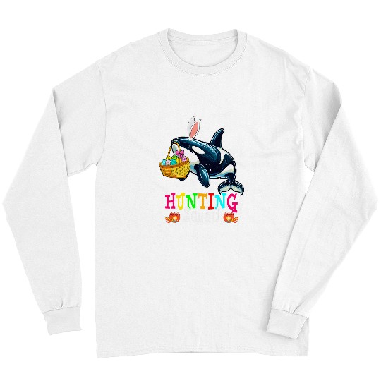 Whale Pet Hunting Squad Easter Bunny Orca Hunting Eggs Basket Long Sleeves