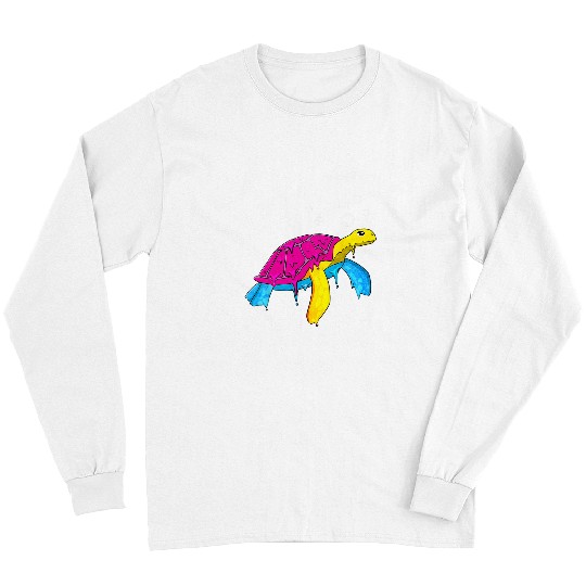 Turtle Pet LGBT Pansexual Pride Pan Flag Sea Turtle Subtle Long Sleeves