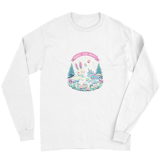Unicorn Pet Magic Easter Bunny Unicorn Tee Egg Hunt and Eggs Painting Long Sleeves