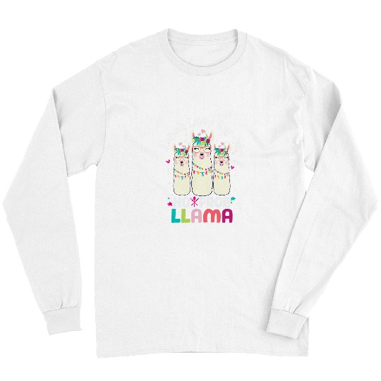 Llama Pet Lunch Lady Squad Teacher Kids Back To School No Prob Long Sleeves