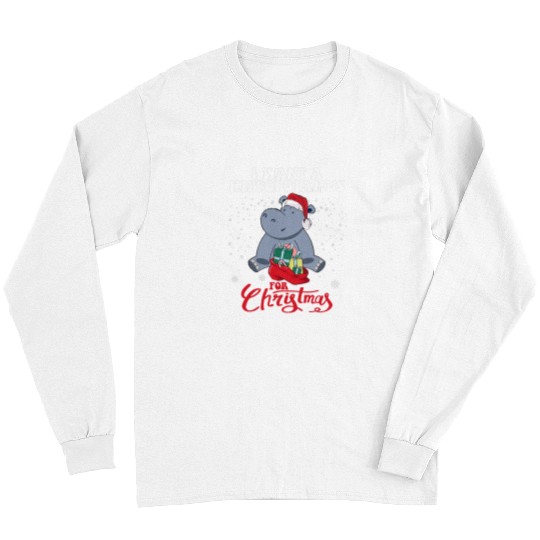 Hippo Pet I Want A Hippopotamus For Christmas Hippo Pajamas xmass Long Sleeves
