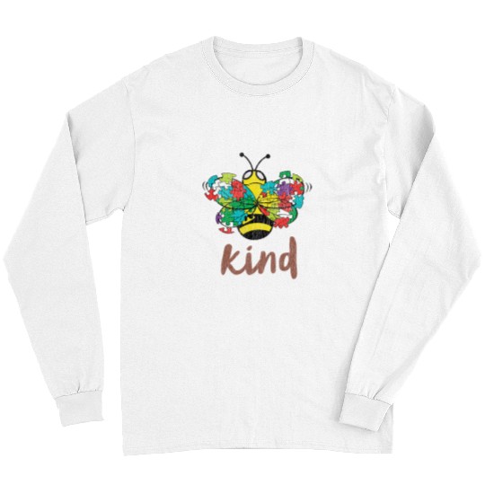 Autism Puzzle Bee Bumble Bee Kind Autistic Kindness 87 Long Sleeves