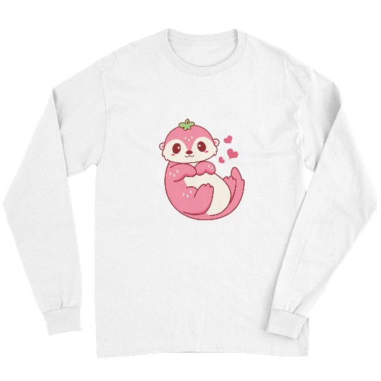 Otter Pet Otters Cute Kawaii Strawberry Otter Otter Lover Long Sleeves