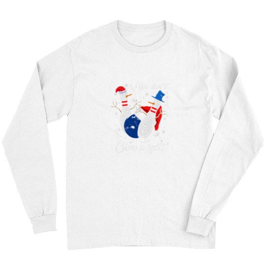 Sport Bowling We Dont Give A Split Bowling Funny Snowman Christmas Long Sleeves