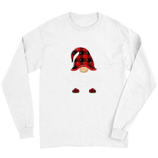 Janitor Gnome buffalo plaids Funny Christmas Matching Family Long Sleeves