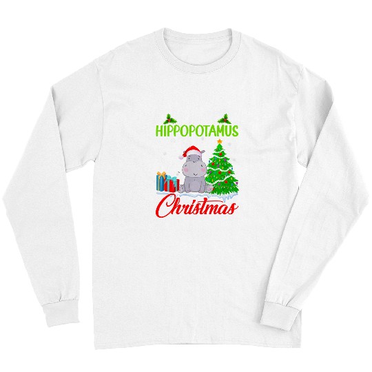 Hippo Pet I Want A Hippopotamus For Christmas Lights Hippo xmass Pajama 148 Long Sleeves
