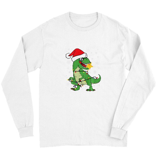 Dinosaur Pet Kids Kids Santasaurus Tree rexs Funny T rexs Christmas Dinosaur 3 Long Sleeves