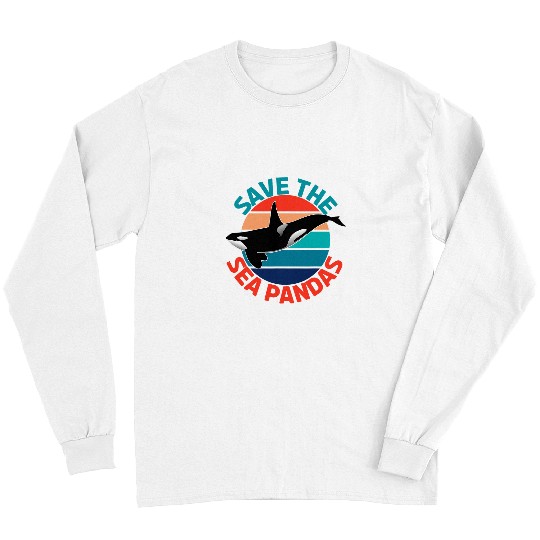 Whale Pet Funny Save The Sea Pandas Orca Whale Killer Whale Lover Long Sleeves