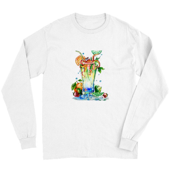 Octopus Pet and Cocktail with Fruits Long Sleeves