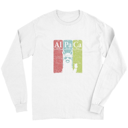 Llama Pet Alpaca Periodic Table Elements Llama Alpaca vintages 23 Long Sleeves