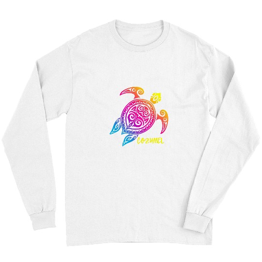 Turtle Pet Cozumel Mexico Sunset Sea Turtle Beach Vacation Trip Long Sleeves