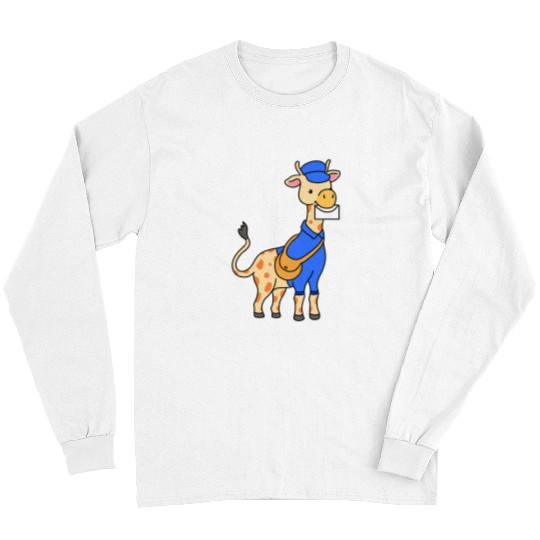 Postal Worker Job Giraffe Mail Carrier Gift For Postal Worker Long Sleeves