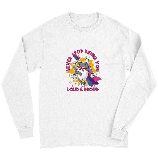 Sheep Pet Proud Sheep with Bisexual Pride Flag never stop being you 13 Long Sleeves