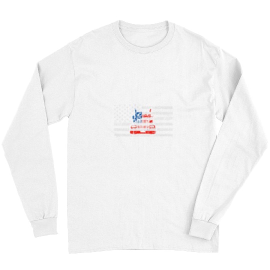 Truck Fun US American Flag Semi Truck Driver 18 Wheeler Trucker Long Sleeves