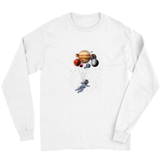 Astronaut Job Panda Holding Planets Balloon Long Sleeves