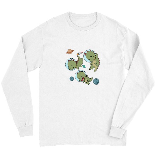 Dinosaur Pet Space dinosaur astronaut space travel Long Sleeves