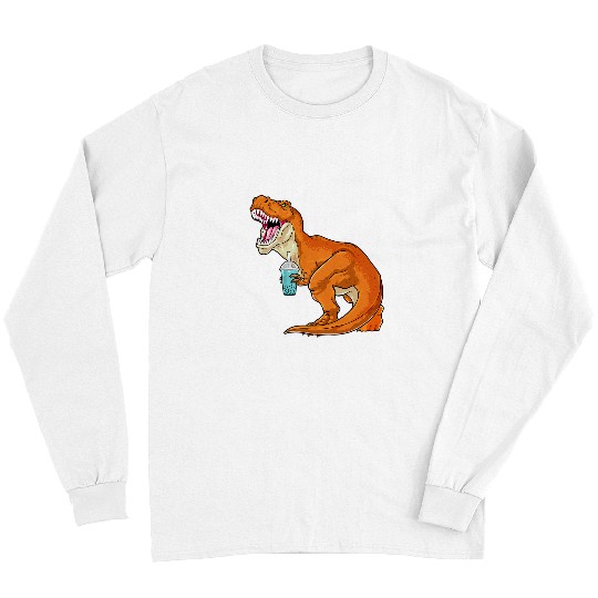 Dinosaur Pet Bubble Tea Dinosaur Boba Milk Tea Boba Dino Bobasaurus Rex Long Sleeves
