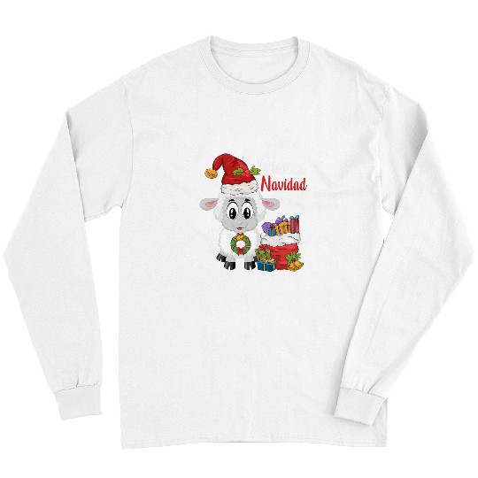 Sheep Pet Fleece Navidad Feliz Navidad Pun Christmas Sheep Lamb Xmas Long Sleeves
