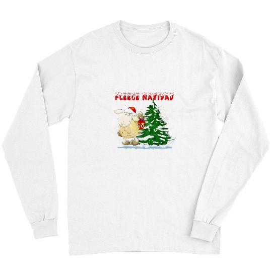 Sheep Pet Fleece Feliz Navidad Funny Cute Sheep Christmas 19 Long Sleeves