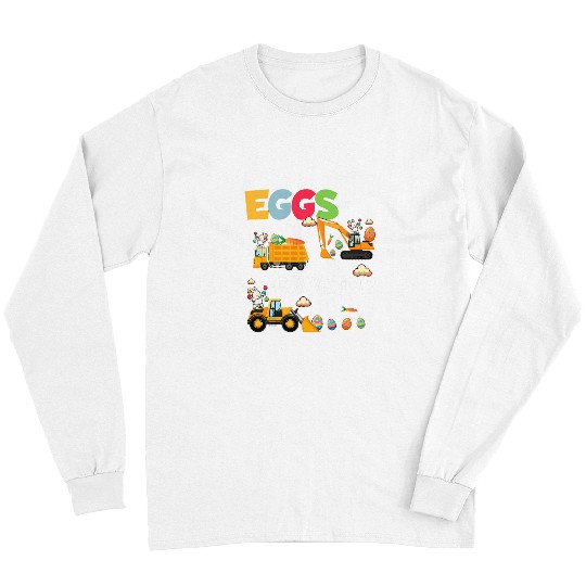 Excavator Fun Egg Hunt for Boys Toddlers Easter Day Long Sleeves