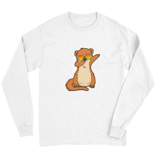 Otter Pet Otters Dabbings Otter For Sea Otter Lover Marine Animal Long Sleeves