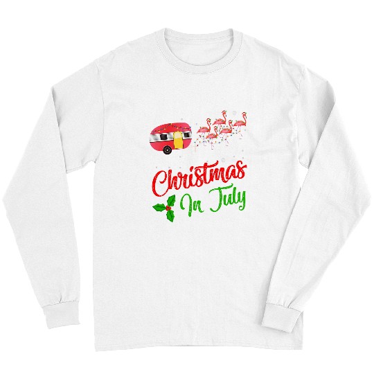 Flamingo Pet Lighting xmass Flamingo Pink Camping Car Christmas In July Long Sleeves