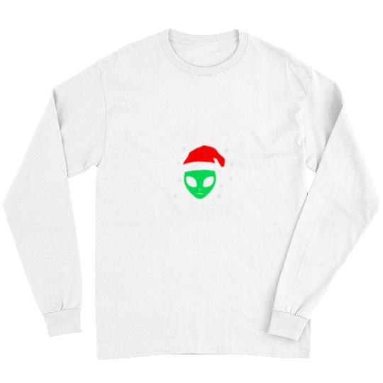 Aliens UFO I Want To Believe Alien Head Santa Hat Alien Life Form Lover 21 Long Sleeves