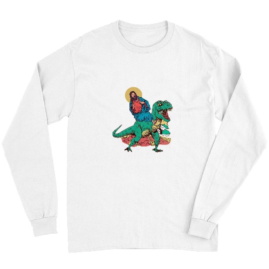 Dinosaur Pet Jesus Christ TRex Dinosaur Ride Christian Religious Faith Long Sleeves