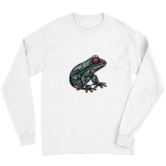 Frog Pet Native American Indian Style Art Pacific Northwest Long Sleeves