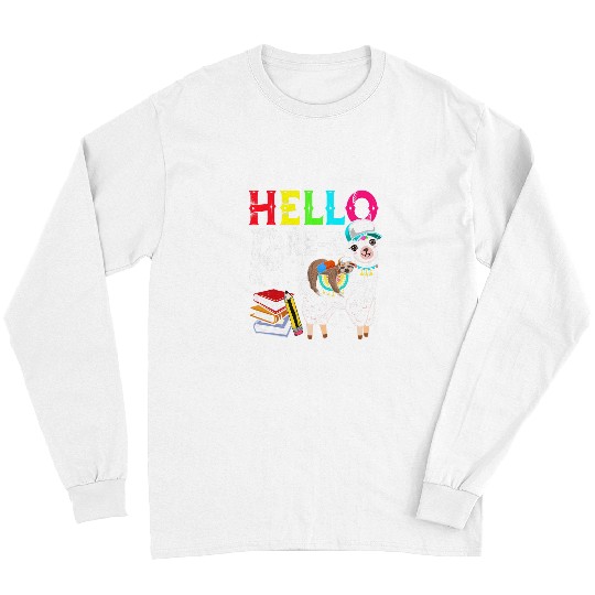 Sloth Pet Hello PreK Sloth Riding Llama Kids Back To School Long Sleeves